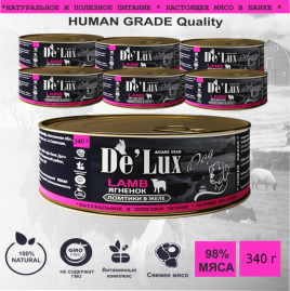 De Lux Dog ягненок тушеный в желе 340 гр