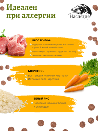 Для средних и крупных пород "ГИПОАЛЛЕРГЕННЫЙ" с Ягненком, 5 кг