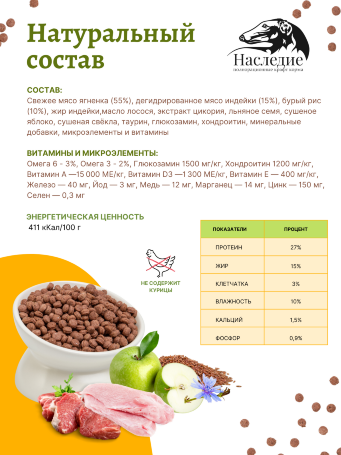 Для мелких пород "ХОЛИСТИК" с Ягненком и индейкой, 6 кг