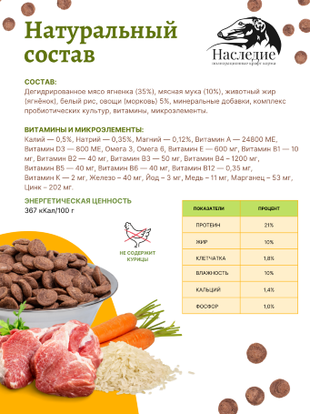 Для средних и мелких пород "ГИПОАЛЛЕРГЕННЫЙ" с Ягненком, 10 кг