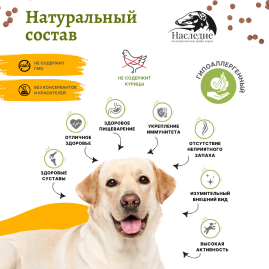 Гипоаллергенный корм для средних и крупных пород собак Наследие
