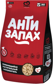 Наполнитель Питомец растительный Антизапах, 10кг