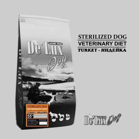 De Lux Vet A Dog Turkey Sterilized (Индейка) 12 kg